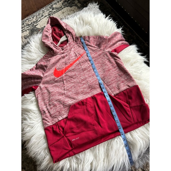Nike Youth Dri Fit Loose Fit Therma Training Hoodie Sweatshirt Pockets Red XL - Picture 8 of 14